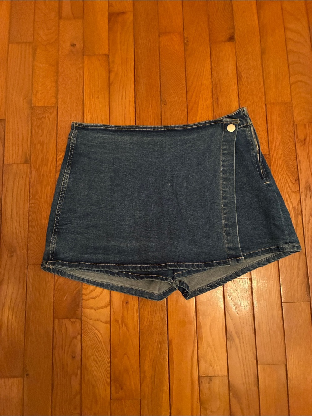 Americans Threads Blue Denim Skort with Button Detail